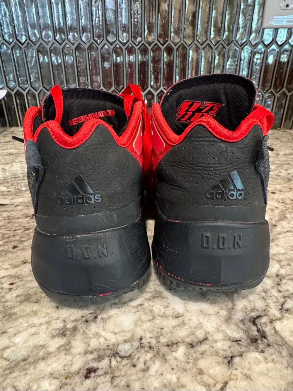 adidas D.O.N. Issue #4 Kids Red and Black Basketball Sneakers